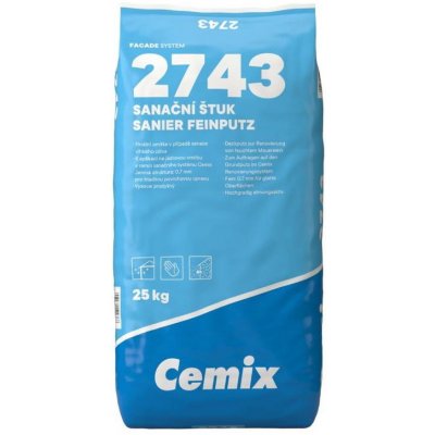 Štuk sanační Cemix 2743 0,7 mm – 25 kg – Sleviste.cz