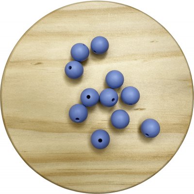 Silikonový korálek 12mm - kulatý Barva korálků: Modrofialová – Zboží Dáma