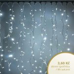 DECOLED Easy Fix LED světelný závěs venkovní 1 × 5 m, ledově bílá, 500 diod, bílý kabel IP44, prodlužovací – Hledejceny.cz