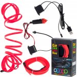 KIK KX4955 LED ambientní osvětlení pro auto/auto USB/12V páska 5m červená – Sleviste.cz