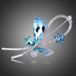 Victoria Filippi brož Swarovski Elements Gianluca motýl B0085 Světle modrá – Zboží Dáma