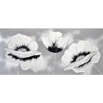 Obraz na plátně, ručně malovaný Stříbrné květy II 55x120cm – Hledejceny.cz