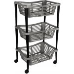 EXCELLENT Vozík se 3 košíky na kolečkách šedá – Zboží Dáma