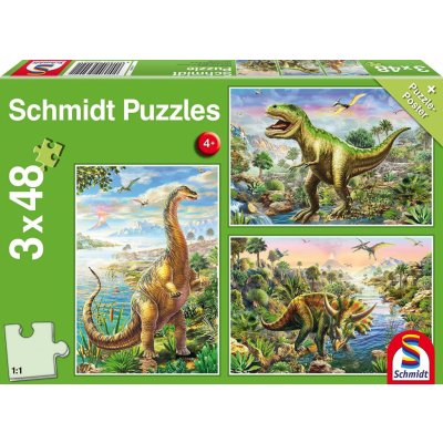 Schmidt Dinosauří dobrodružství 3 x 48 dílků – Zboží Mobilmania