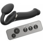 Strap-On-Me L 15,8 cm 3,7 cm Silikonový připínací strap less se třemi motory a dálkovým ovládáním Silicone Bendable Strap on black – Zboží Mobilmania