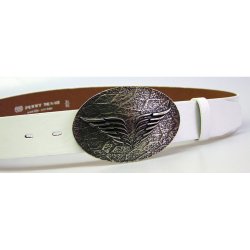 Penny Belts kožený opasek 9700 bílý