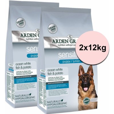 Arden Grange Puppy Junior Sensitive Grain Free Fresh Ocean White Fish & Potato 2 x 12 kg – Hledejceny.cz