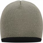 Myrtle Beach pletená čepice s kontrastním lemem MB 7584 light grey-black – Hledejceny.cz