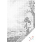 Vymalujsisam.cz Tečkování - Žena s mečem Velikost: 40x60cm, Rámování: Na kartonové desce, Barva teček: Černá – Zboží Mobilmania