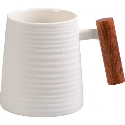 TeaLogic Blanca porcelánový hrnek s dřevěným uchem 400 ml