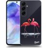 Pouzdro a kryt na mobilní telefon Samsung Picasee silikonové Samsung Galaxy A55 5G Flamingos couple čiré