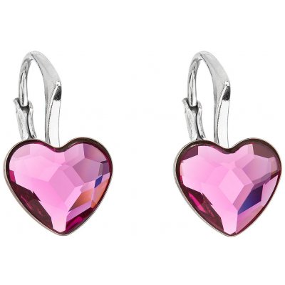 Evolution Group visací s krystaly Swarovski růžové srdce 31240.3 fuchsia – Zbozi.Blesk.cz