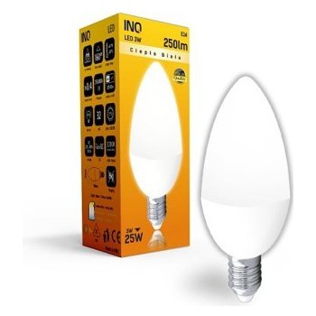 INQ LED žárovka E14svíč.3W B37 Teplá bílá