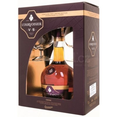 Courvoisier VS 40%, 0,7 l (dárkové balení 2 sklenice)