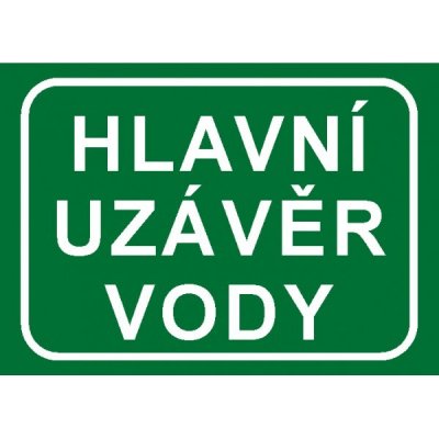 Hlavní uzávěr vody(text) | Plast, A4 – Zboží Mobilmania