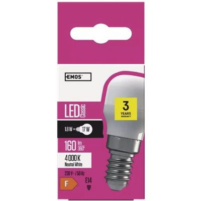 Emos Classic LED žárovka do lednic E14 1,8W 4000K 160Lm Z6913 neutrální bílá – Hledejceny.cz