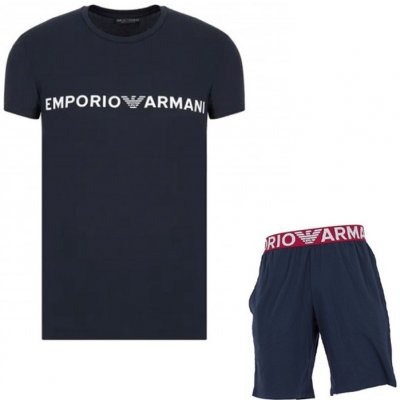 Emporio Armani 111573 2R516 00135 pánské pyžamo krátké tm.modré – Zboží Mobilmania