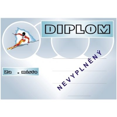VIZINGR Lyžování diplom A4 č.3 Lyže č.3 BEZ TEXTU – Hledejceny.cz