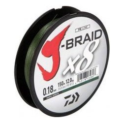 Daiwa šňůra J-Braid 8 Tmavě Zelená 300m 0,16mm 9kg