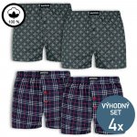 Knitva trenky set 4 kusů - 2x zelené + 2x modré káro – Sleviste.cz