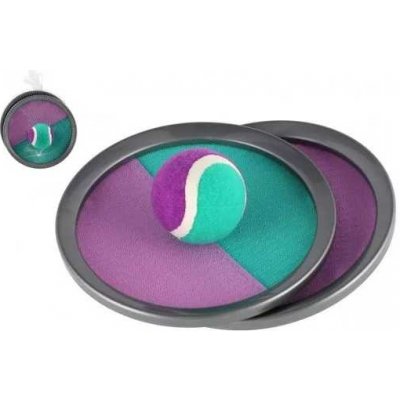 Teddies Lambáda/Catch ball hra s míčkem na suchý zip 19 cm zeleno-fialová v síťce – Zboží Mobilmania