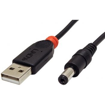 Lindy 70268 napájecí USB -> souosý napájecí konektor 5,5x2,1mm, 1,5m