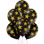 Balonky.cz Balónky černé s potiskem zlaté hvězdy 30 cm – Zboží Dáma