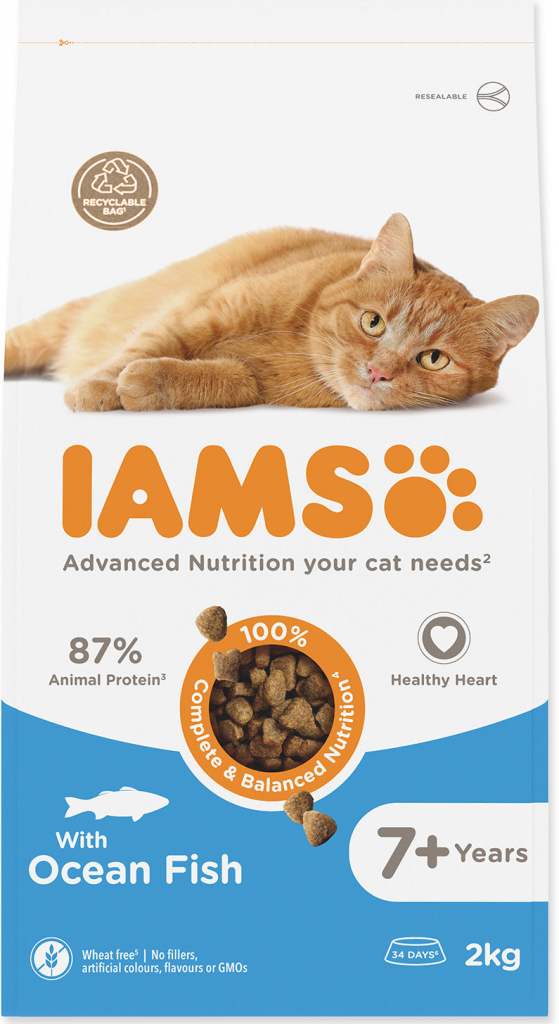 Iams for Vitality Senior Cat Food with Ocean Fish 2 kg