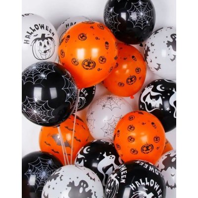 Guirca Oranžové balónky s dýněmi nafukovací balónky na Halloween – Zboží Dáma