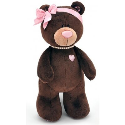 Medvědí slečna s růžovou mašličkou od firmy oranžová TOYS 30 cm – Zboží Mobilmania