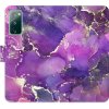 Pouzdro a kryt na mobilní telefon Pouzdro iSaprio Flip s kapsičkami na karty - Purple Marble Samsung Galaxy S20 FE