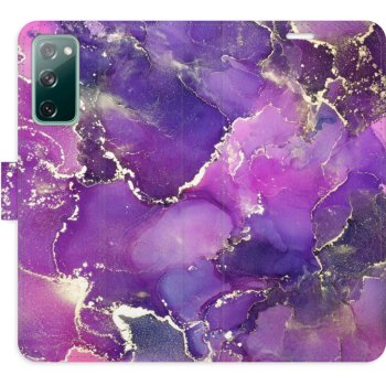 Pouzdro iSaprio Flip s kapsičkami na karty - Purple Marble Samsung Galaxy S20 FE
