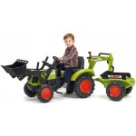 FALK Šlapací traktor Claas Arion 410 s nakladačem rypadlem a vlečkou – Zboží Mobilmania