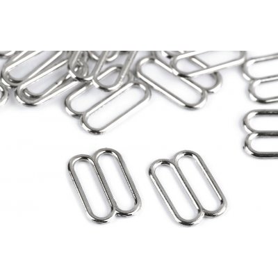 Posunovač na prádlo / motýlka šíře 12 mm kovový - nikl (20 ks) – Sleviste.cz