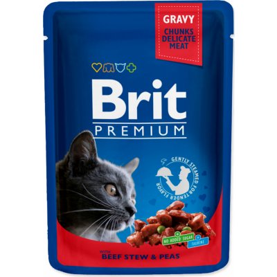 Brit Premium v omáčce s hovězím masem a hráškem 100 g
