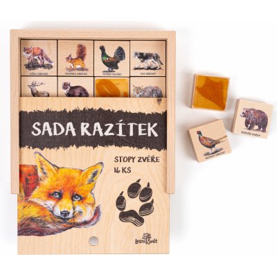 Lesní svět Dětská razítka 16 kusů Stopy zvěře – Zboží Dáma