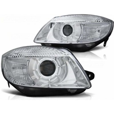 Přední světla Škoda Fabia/Roomster 07-10 - chrom – Sleviste.cz