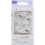 PME Harry Potter svíčka bílo-zlatá číslo 3 – Sleviste.cz