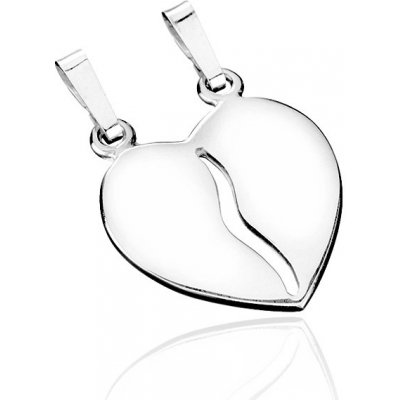 Šperky eshop Dvojpřívěsek ze stříbra 925 rozpůlené lesklé srdce Q3.13 – Zboží Mobilmania
