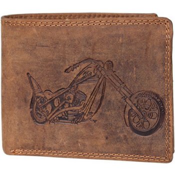 Celá kožená peněženka Wild z pevné hovězí kůže s motorkou RFID Zbroja