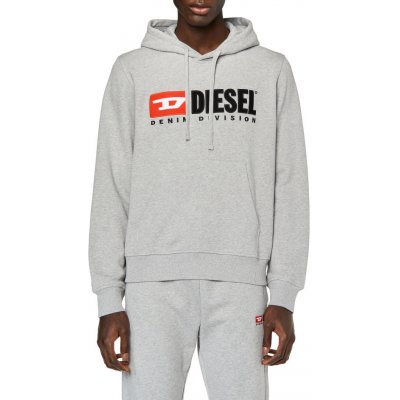 DIESEL S-GINN-HOOD-DIV SWEAT-SHIRT šedá