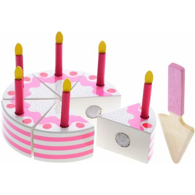 Big Tree dort dřevěný 15 x 45 cm se 6ks klínků dortu 6 ks svíček a 1 ks dezertní lopatky v krabičce – Zboží Mobilmania