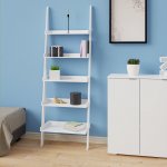 Casaria žebříková police bílá s 5 policemi 180cm 106910 – Zboží Dáma