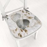 Biante Leona LN-173 Šedé listy na režném 39 x 37 x 3 cm oblý – Sleviste.cz