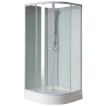 Aqualine SPRCHOVÉ KOUTY AIGO čtvrtkruhový sprchový box 900x900x2060 mm, bílý profil, čiré sklo YB93 – Zboží Mobilmania