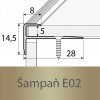Podlahová lišta Profil Team Schodová hrana stříbro E01 1,2 m 5mm 28x15mm