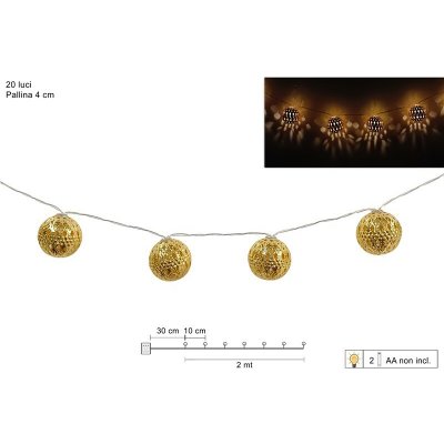 PROHOME - Řetěz 20LED zlaté koule 2m – Hledejceny.cz