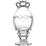 Clayre & Eef Skleněná Dóza na bonbóny ve tvaru vajíčka na nožce s oušky 8 x 14 cm – Sleviste.cz