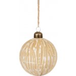 Textilomanie Skleněná vánoční ozdoba ANTIC WOOD 8 cm, béžová – Hledejceny.cz