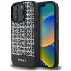 Pouzdro a kryt na mobilní telefon Apple DKNY Leather Repeat Pattern Bottom Stripe MagSafe pro iPhone 16 Pro Black 3666339333843